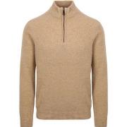 Sweat-shirt Suitable Pull Demi-Zip Beige