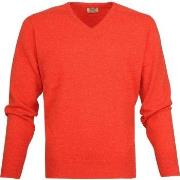 Sweat-shirt William Lockie Pull Laine d'Agneau Col-V Inferno