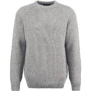 Sweat-shirt Barbour Pullover Laine d'Agneau Knitted Stone Gris