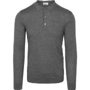 Sweat-shirt Profuomo Longsleeve Polo Laine Merino Anthracite