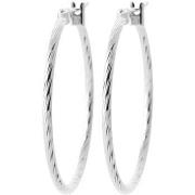 Boucles oreilles Brillaxis Créoles argent rhodié 30mm