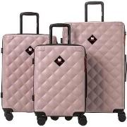 Valise Hello Kitty Set de 3 valises Rigides MARU PINK GOLD