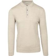 Polo Profuomo Longsleeve Polo Laine Merino Beige