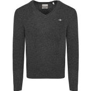 Sweat-shirt Gant Pullover Col-V Wool Blend Mélanger Marine