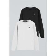 T-shirt Polo Club PACK 2 - RIGBY GO TSHIRT LS B-W