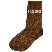 Chaussettes Sud Trading Paire de chaussettes paillettes boudeuse marro...