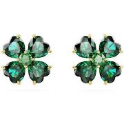 Boucles oreilles Swarovski Clous d'oreilles Idyllia trèfle vert