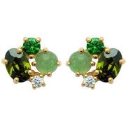 Boucles oreilles Brillaxis Puces d'oreilles bouquet d'oxydes verts