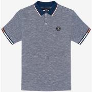 T-shirt Le Temps des Cerises Polo polar en jersey chiné bleu marine