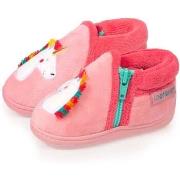 Chaussons enfant Isotoner Chaussons bottillons zip Bébé Licorne rose