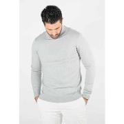 Pull Hollyghost Pull homme col cheminée gris - Touché cachemire