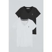 T-shirt Polo Club PACK 2 - RIGBY GO W TSHIRT V IM B-W