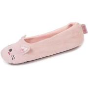 Chaussons Isotoner Chaussons ballerines Femme 3D micro-éponge Rose