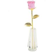 Plantes artificielles Sc Crystal BAB026-ROSE+VASE