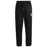 Pantalon BOSS PANTALON DE SURVÊTEMENT NOIR EN COTON ÉPONGE AVEC LOGO F...