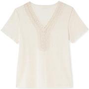 T-shirt Daxon by - Tee-shirt encolure macramé