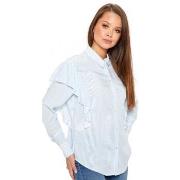 Blouses Only Betty Shirt - Cloud Dancer Light Blue