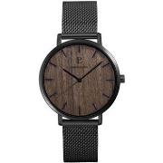 Montre Pierre Lannier NATURE Cadran Brun Bracelet Acier milanais Noir