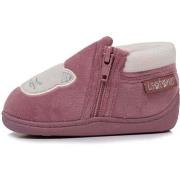 Chaussons enfant Isotoner Chaussons bottillons zip Enfant Rose Chat