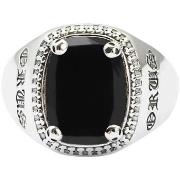 Bijoux Orusbijoux Chevalière Argent Homme Onyx Noir Cavalier D'enfer