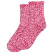 Chaussettes Sud Trading Paire de chaussettes paillettes à feston rose