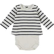 Bodys Petit Bateau T-shirt/body marinière bleu, blanc cassé