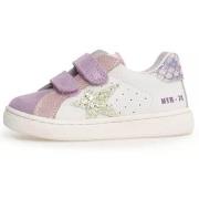 Baskets enfant Naturino BASKETS BASSES CUIR PINN VELCROS LILAC-WHITE