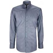 Chemise Emporio Balzani chemise mode col cousu mao a motifs milo bleu