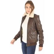 Blouson La Canadienne Pilote femme agneau cognac-041549