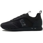 Baskets Ea7 Emporio Armani Woven Runner Trainers Triple Black/Silver