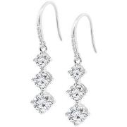 Boucles oreilles Lotus Boucles d'oreille Silver triple oxydes blancs