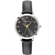 Montre Pierre Lannier CHOUQUETTE Cadran Gris Bracelet Cuir Noir