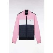 Polaire Eden Park Sweat zippé bimatière rose