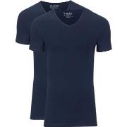 T-shirt Slater T-shirts Stretch Lot de 2 Col-V Bleu Marine