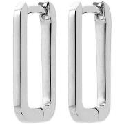 Boucles oreilles Brillaxis Créoles rectangulaires argent