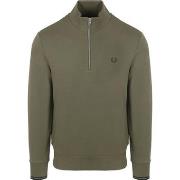 Sweat-shirt Fred Perry Pull Demi-Zip Vert Olive