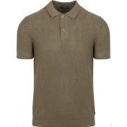 T-shirt Suitable Respect Polo Structure Knit Vert Olive