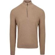 Sweat-shirt Suitable Pull Half Zip Beige Structure