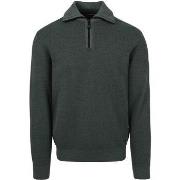 Sweat-shirt Casa Moda Pull-over Demi-Zip Vert Foncé