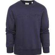 Sweat-shirt Gant Pullover Embossed Logo Navy