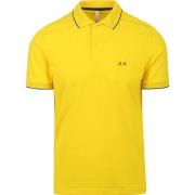 T-shirt Sun68 Polo Petites Rayures Collar Jaune