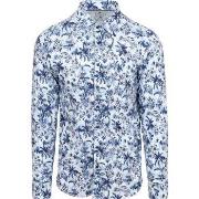 Chemise Desoto Chemise Impression Fleurs Bleu