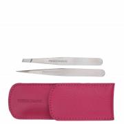 Kit Pinces à Épiler Tweezerman Petite avec Pochette en Cuir - Rose