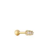 Ania Haie Oorbellen Sparkle Crawler Barbell Single Earring Goudkleurig