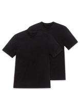Schiesser T-shirts 2-Pack T-shirt Zwart