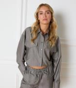 Woven Grey Blouse Lyloe