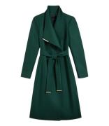 Rose Midi Wool Wrap Coat Shoulder Panels