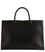 Rousaly Bar Detail Large Leather Tote Bag