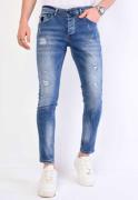 Local Fanatic Broek met verfspatten slim fit 1063