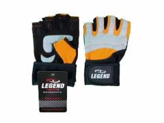Legend Sports Fitness handschoenen heren/dames oranje-grijs legend gri...